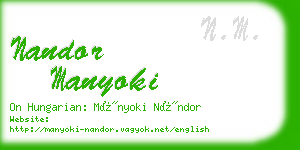 nandor manyoki business card